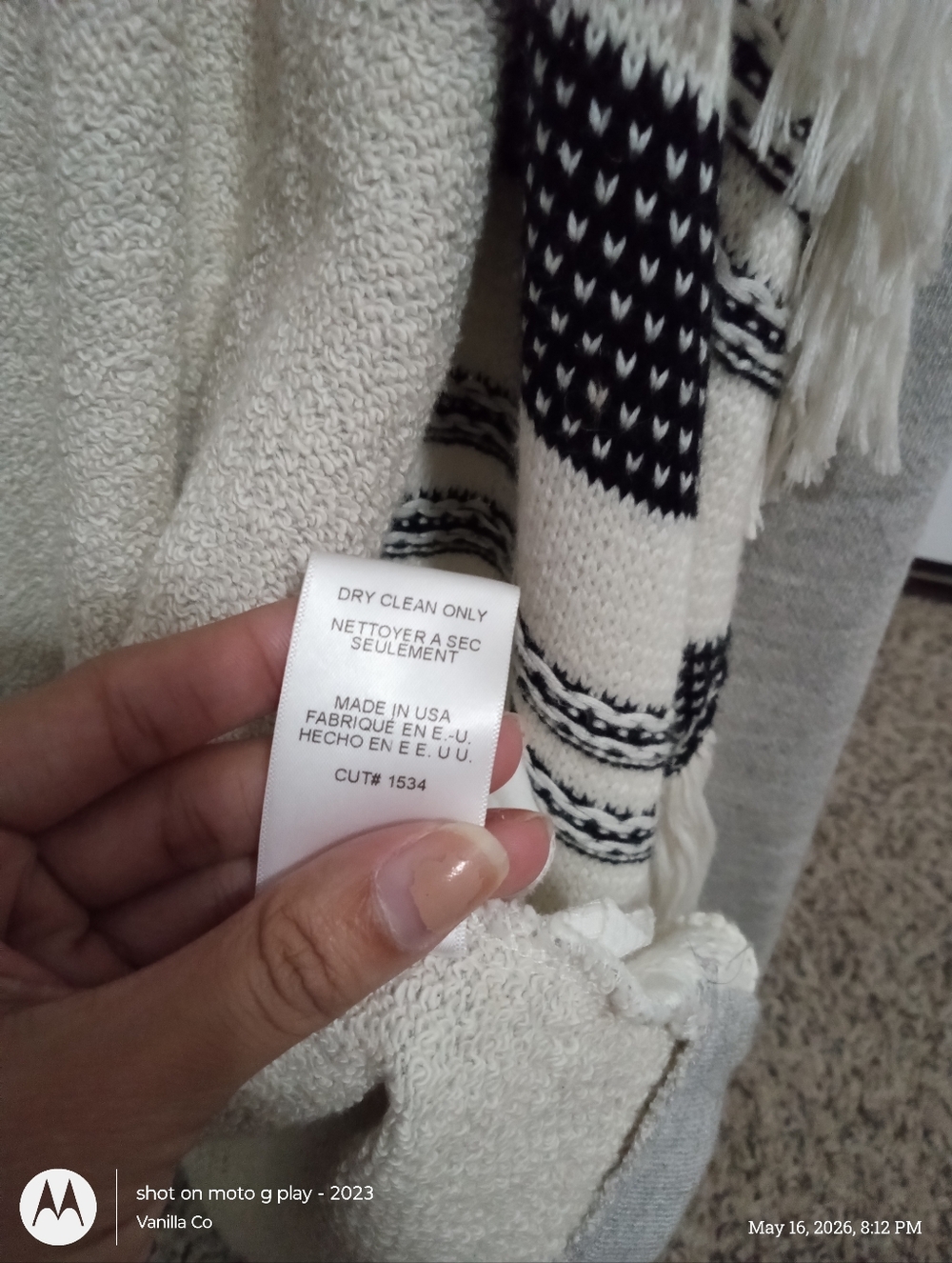 Anthropologie Dolan Sonia Fringe Cardigan Open Front White Size Large - Picture 7 of 13